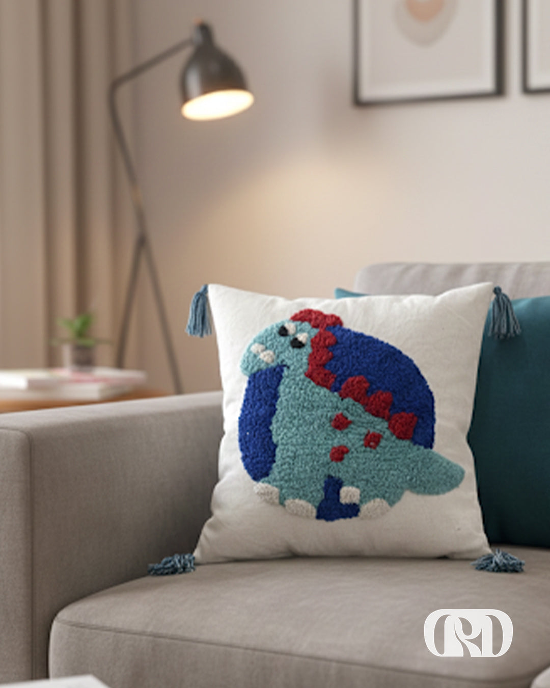 DINO-MITE TUFTED CUSHION COVER