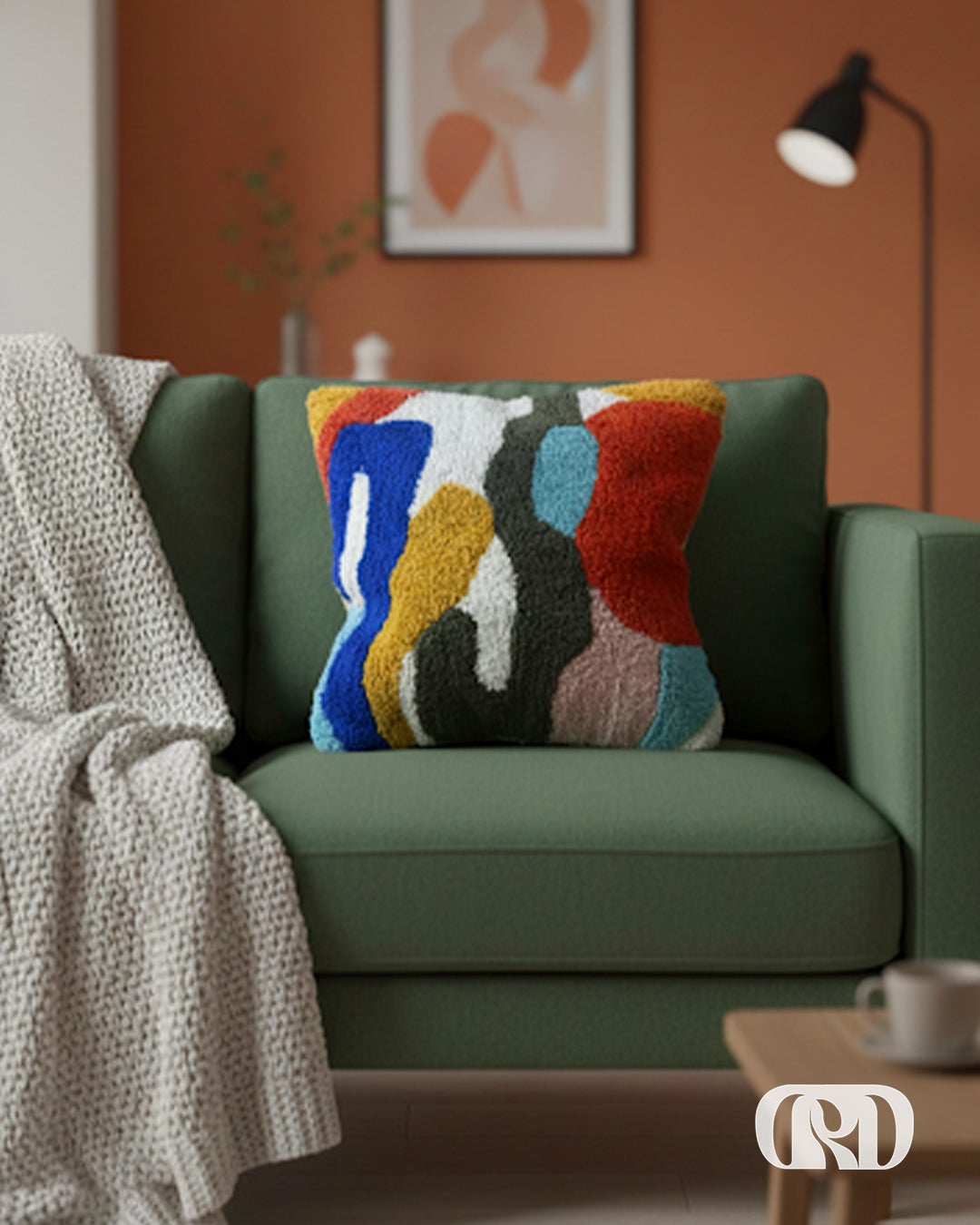 MULTI-HUE TUFTED CUSHION COVER