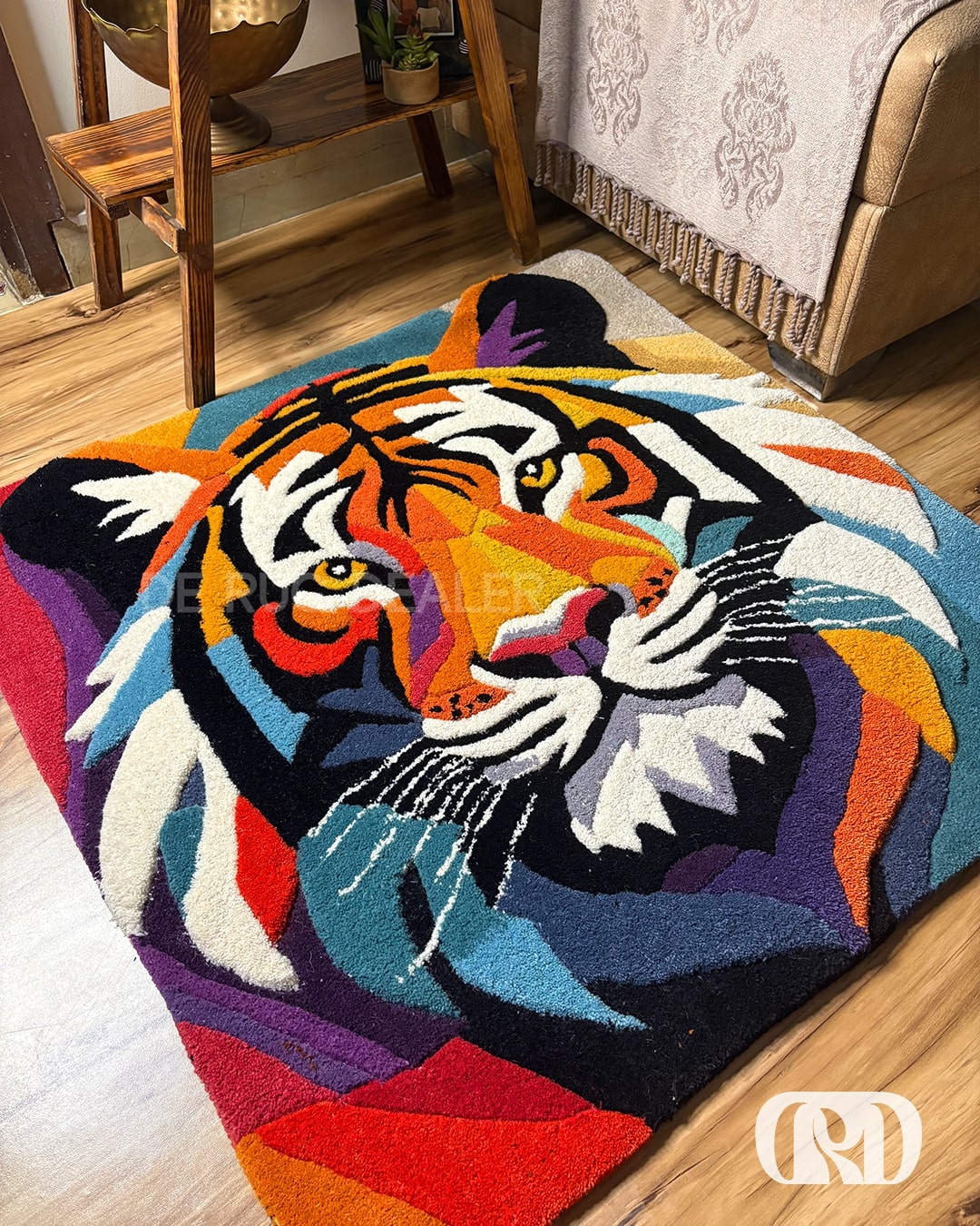 Jungle King 3D Rug – Wild Elegance for Your Living Space