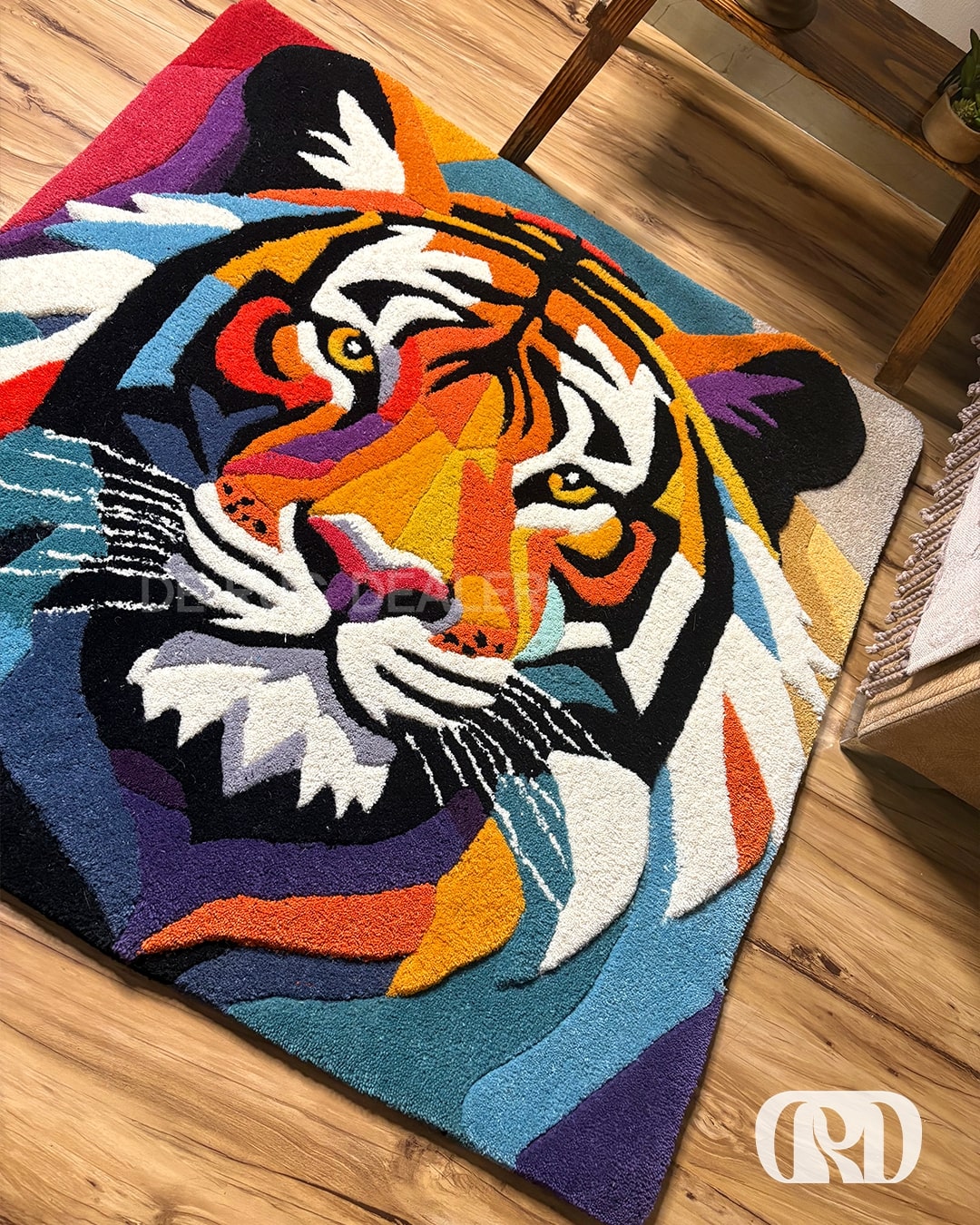 "Unleash the Wild – Jungle King 3D Rug for Fierce Home Vibes"