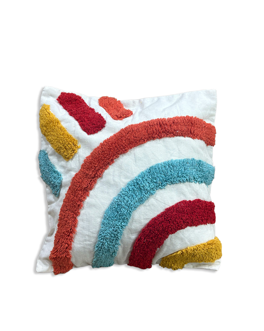 CANVAS RAINBOW TUFTED CUSHION COVER