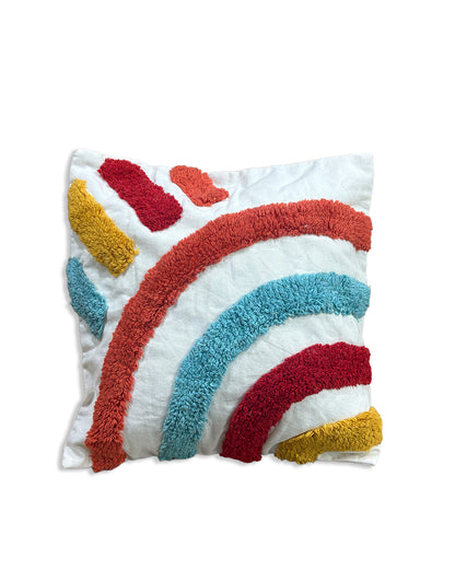 CANVAS RAINBOW TUFTED CUSHION COVER