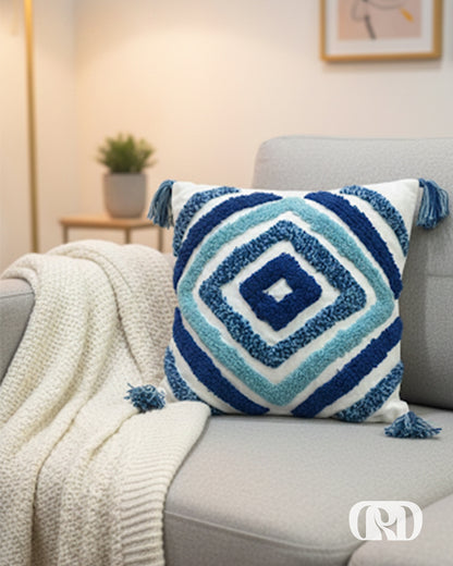 CYAN PRISM TUFTED CUSHION COVER