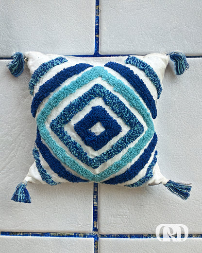 CYAN PRISM TUFTED CUSHION COVER