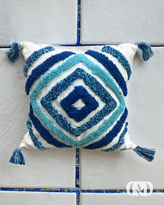 CYAN PRISM TUFTED CUSHION COVER