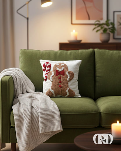 GINGER-BREAD TUFTED CUSHION COVER