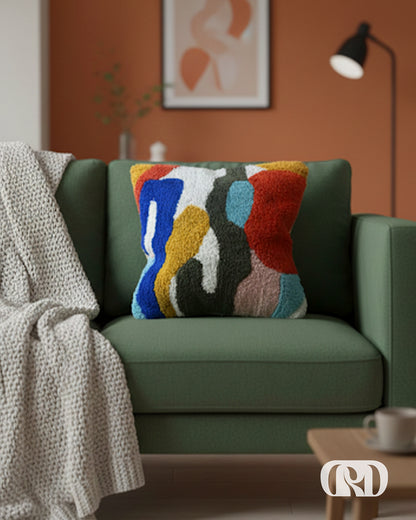 MULTI-HUE TUFTED CUSHION COVER