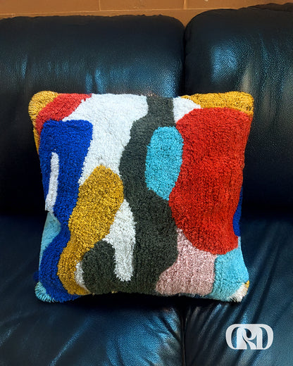 MULTI-HUE TUFTED CUSHION COVER