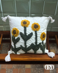 SUNFLOWER TUFTED CUSHION COVER