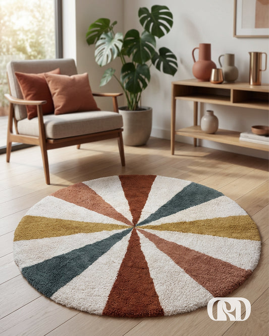 ROUND MULTI-COLOR TUFTED RUG