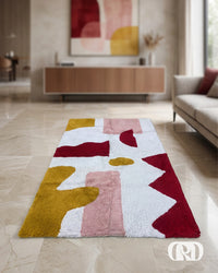 ABSTRACT COLOR BLOCK TUFTED RUNNER