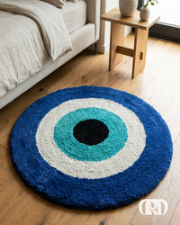 ROUND EVIL EYE TUFTED RUG