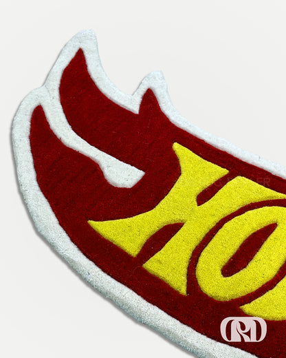 FLAMING WHEELS HAND-TUFTED RUG