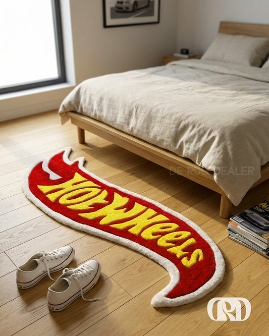 FLAMING WHEELS HAND-TUFTED RUG