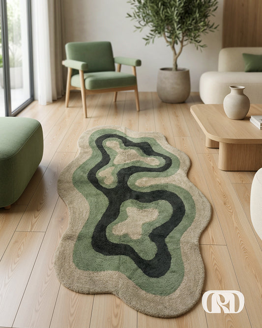 IRREGULAR GREEN TUFTED RUNNER