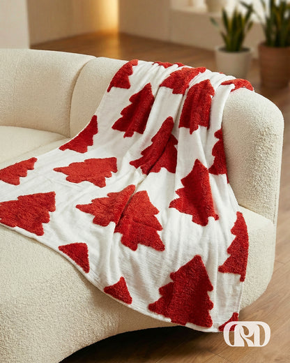 CRIMSON BRANCH TUFTED SOFA THROW