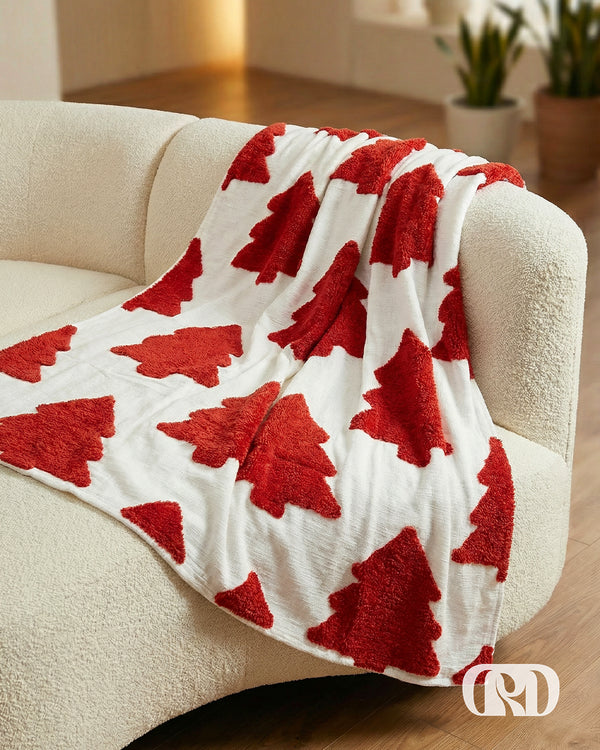 CRIMSON BRANCH TUFTED SOFA THROW