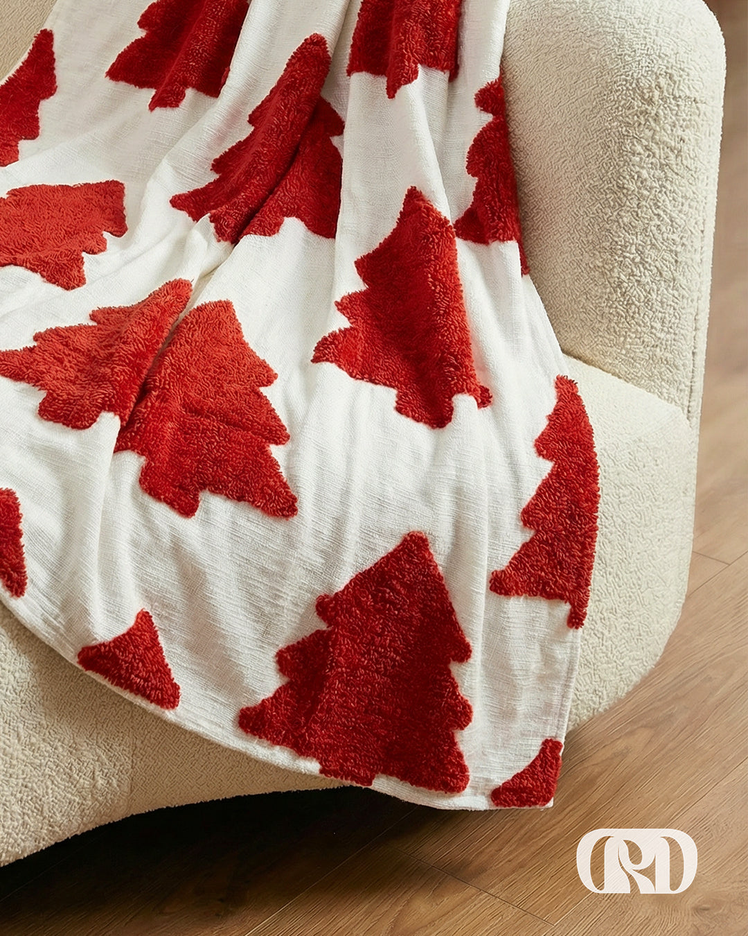 CRIMSON BRANCH TUFTED SOFA THROW